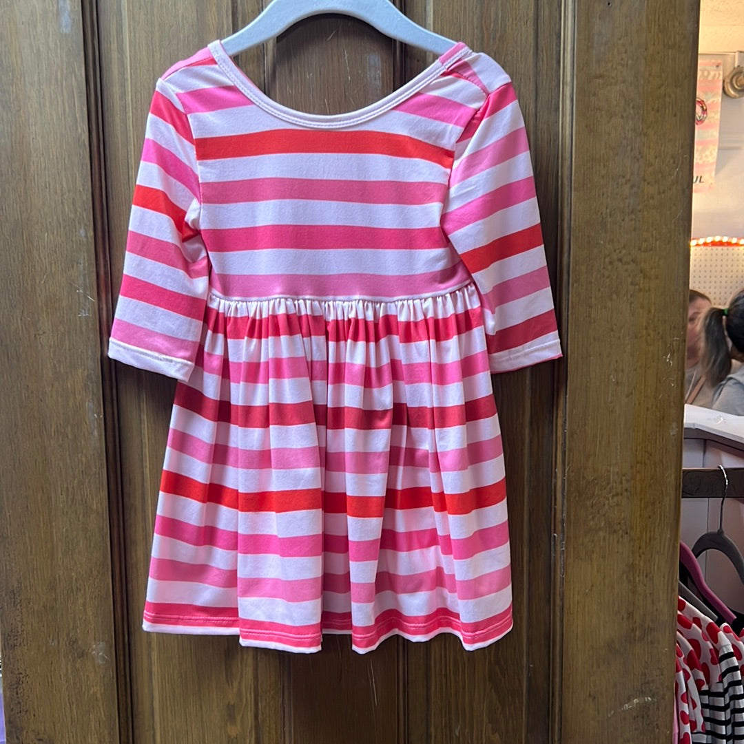 Kids Valentines Stripe Dress