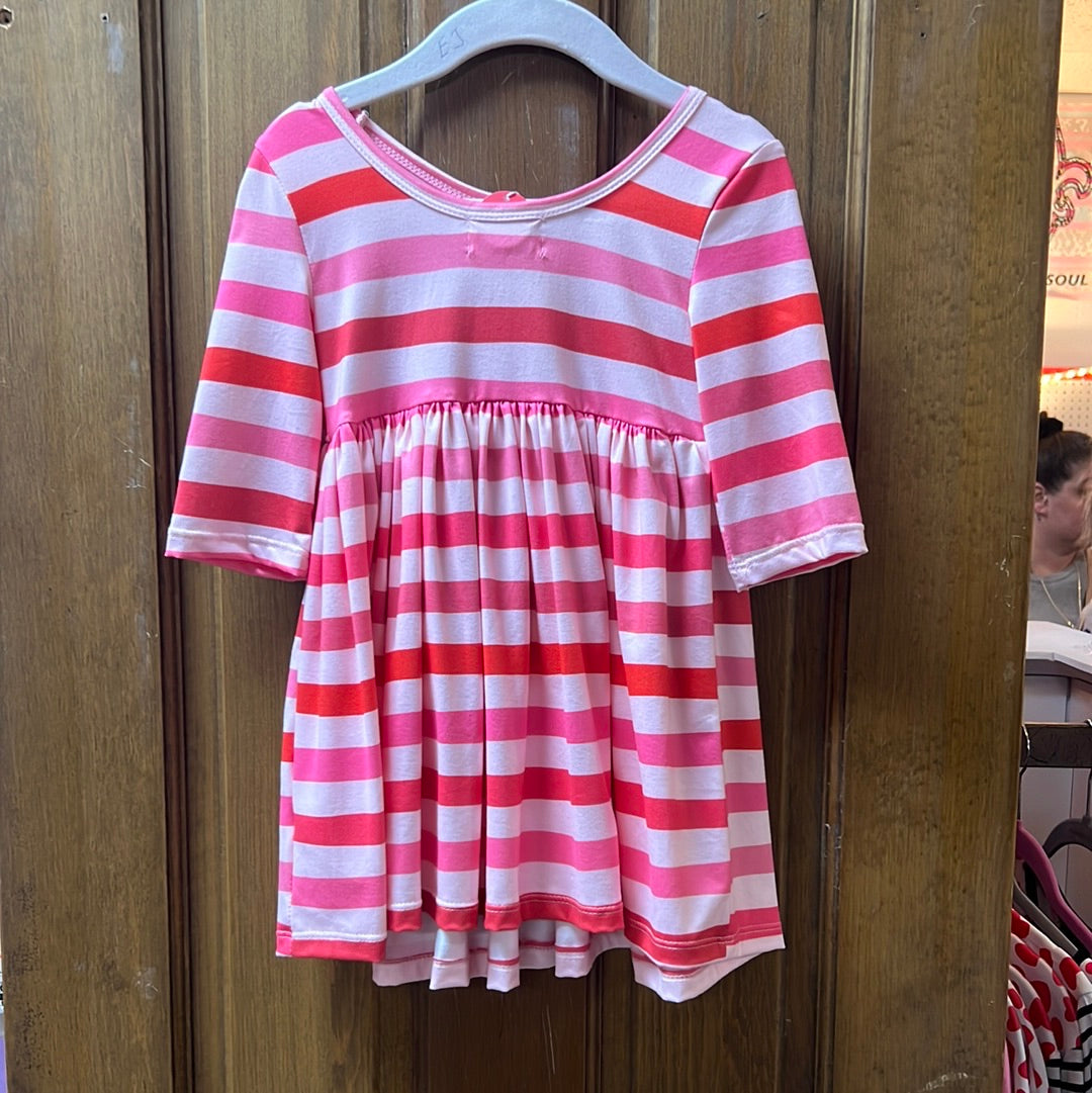 Kids Valentines Stripe Dress