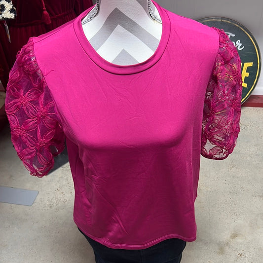 Pink Puff Sleeve Top