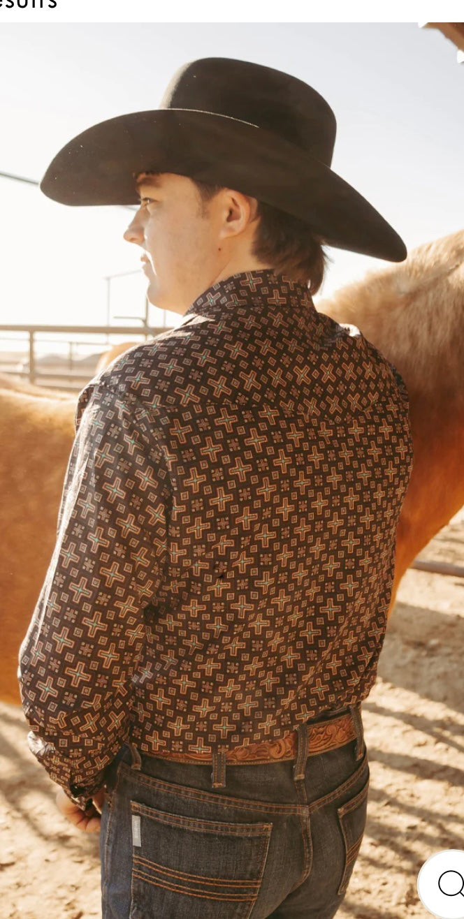 Red cloud Button Up