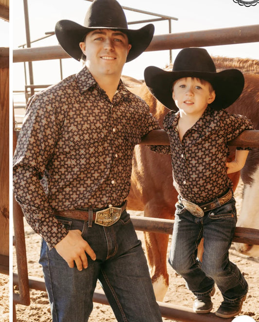 Red cloud Button Up