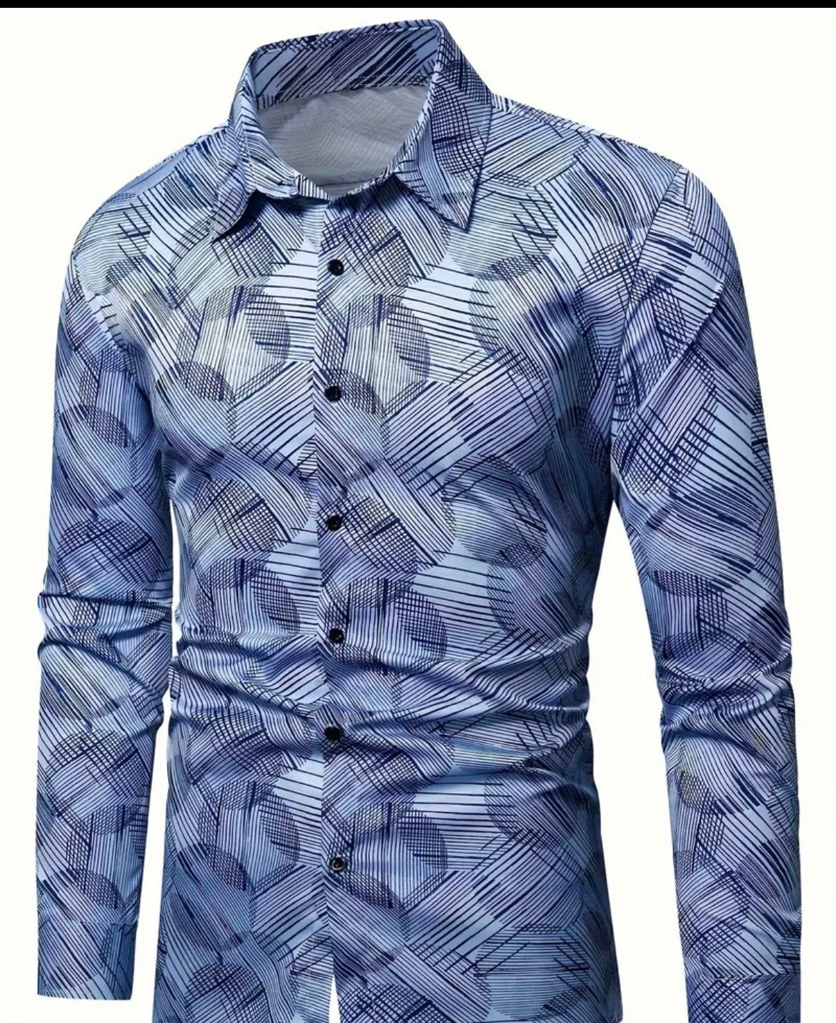 Geometric Print Man’s Long Sleeve Shirt