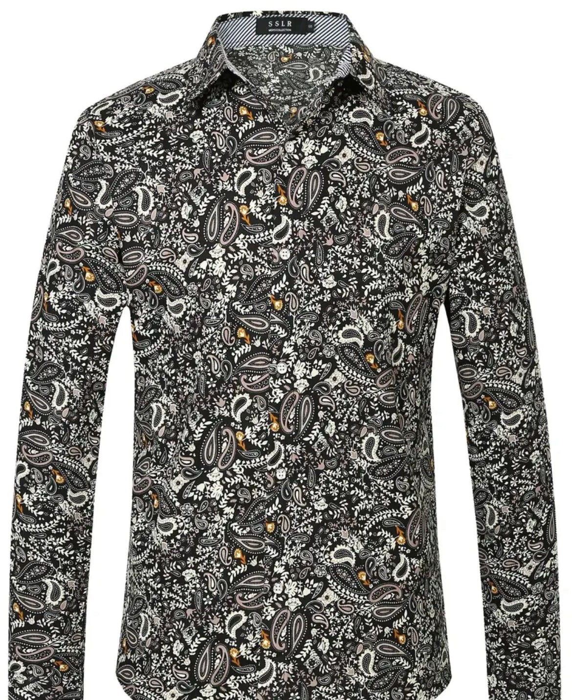 Men’s Long Sleeve Paisley Dress Shirt