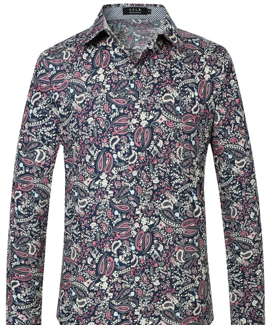 Men’s Navy Paisley Shirt