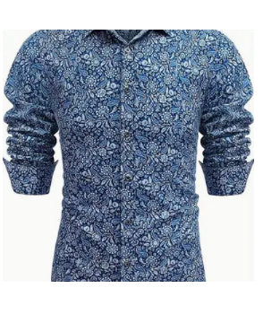 Men’s Blue Paisley Shirt