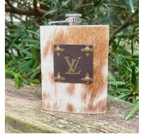 Upcycled Lv Cowhide Flask