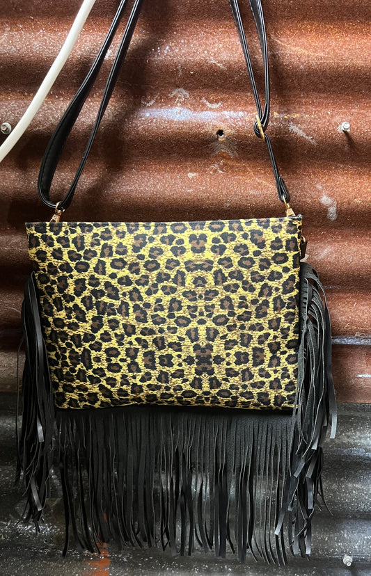 Cheetah Fringe Crossbody